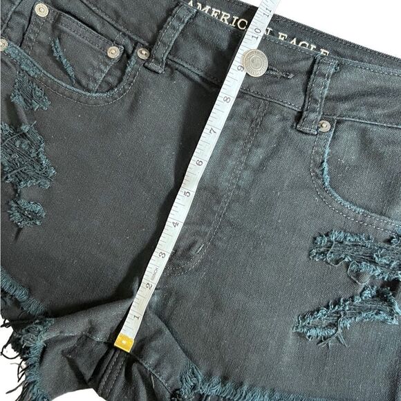 American Eagle hi rise festival Jean shorts black size 6 - Picture 10 of 12